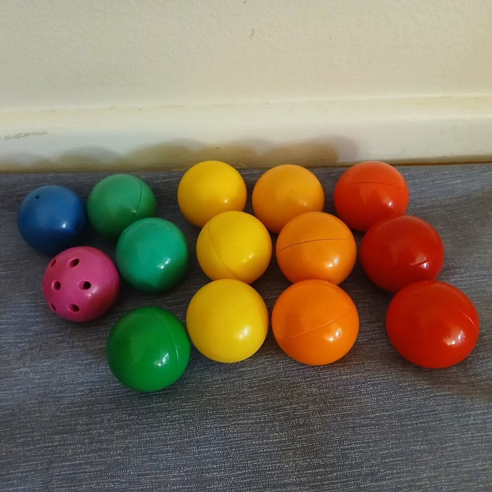 Assorted Colored Balls x 14 Used